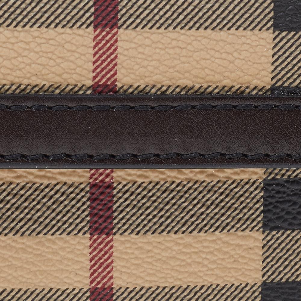 Burberry Beige/Brown Haymarket Check Coated Canvas And Leather Trifold Wallet 6