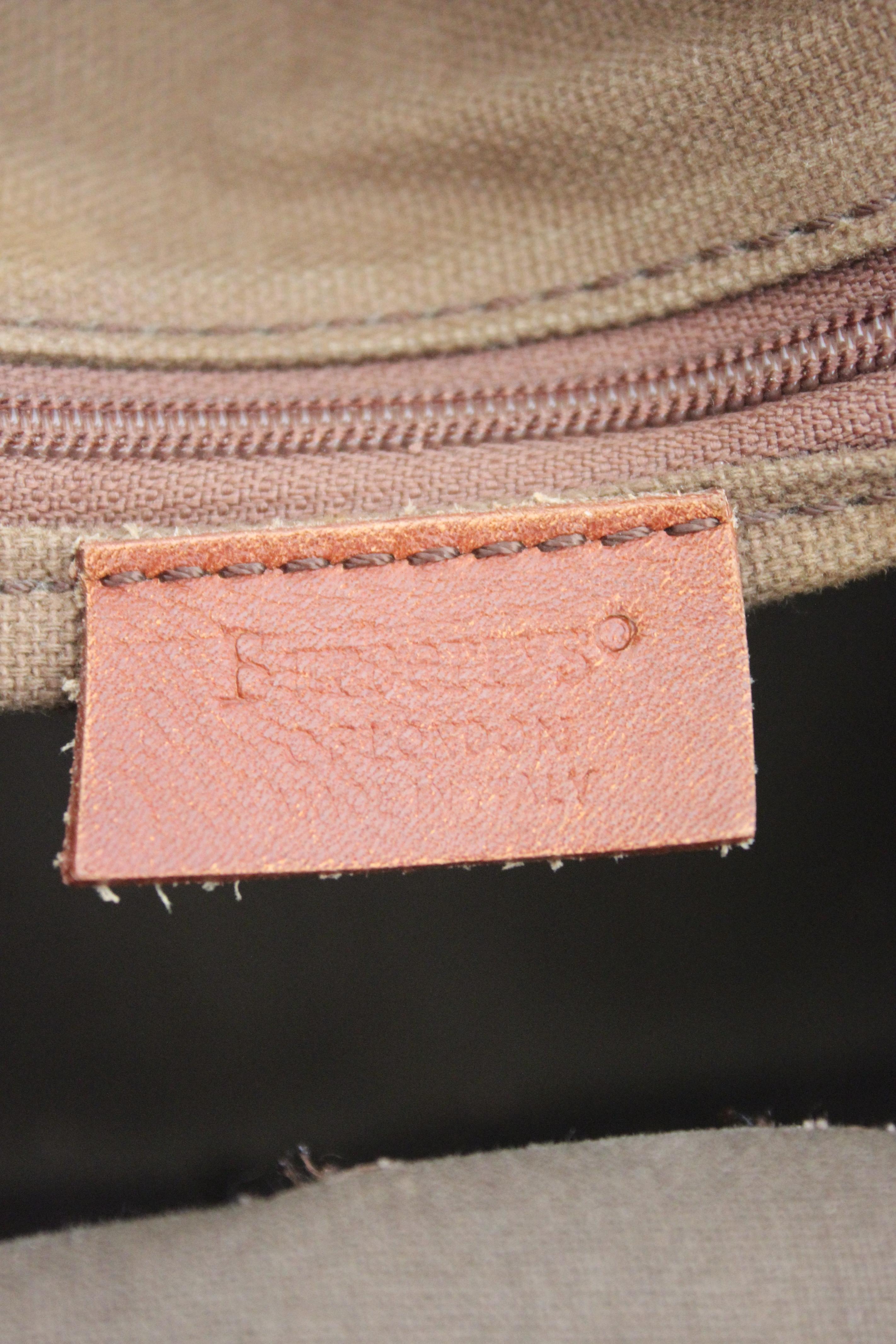 Burberry Beige Brown Leather Canvas Satchel Shoulder Bag 5