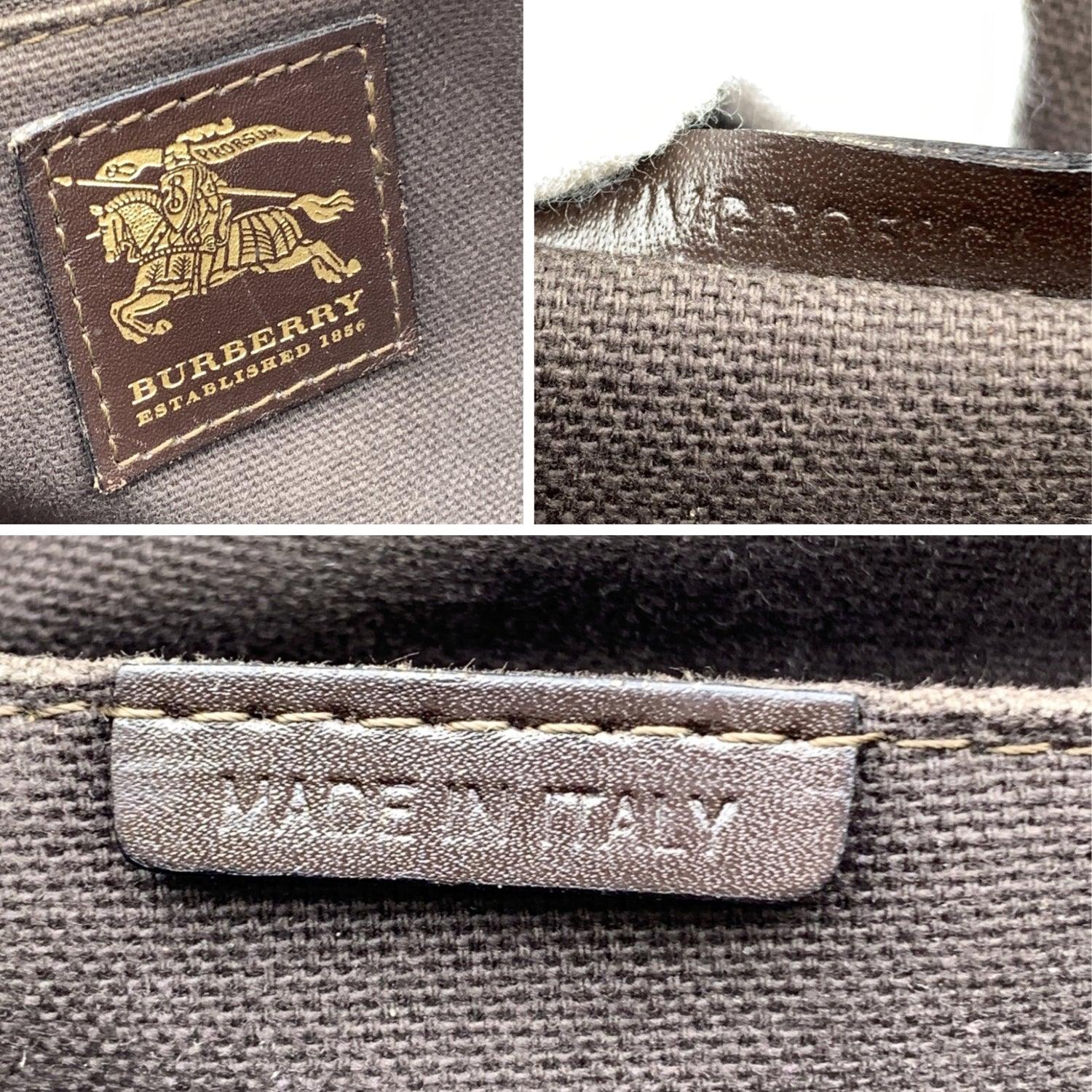 Burberry Beige Brown Nova Check Canvas Tote Bag Handtasche 1