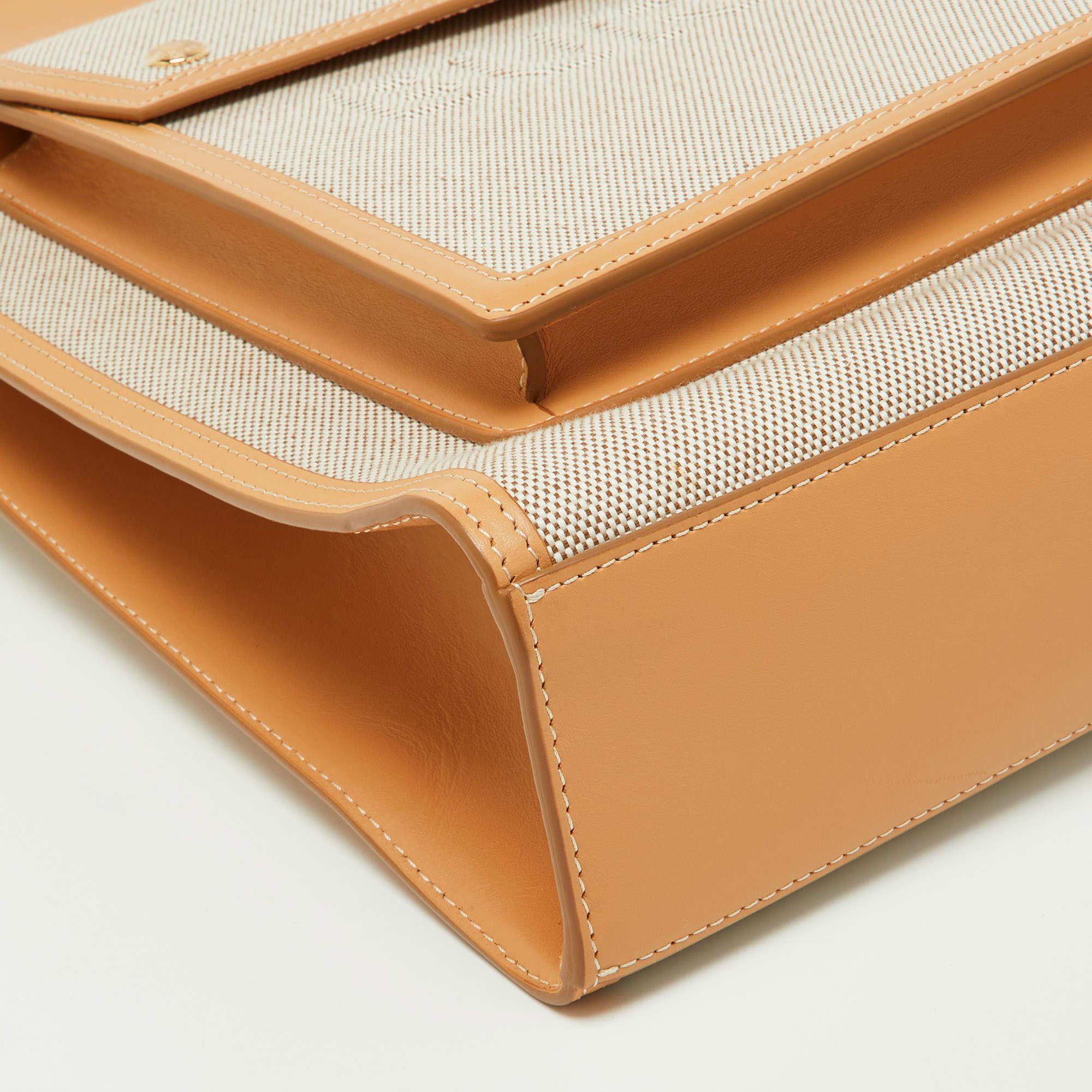 Burberry Beige Canvas and Leather Medium Pocket Bag 5