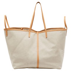 Burberry Beige Canvas and Leather XL Beach Tote