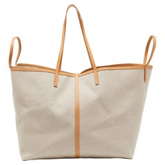Burberry Beige Canvas and Leather XL Beach Tote
