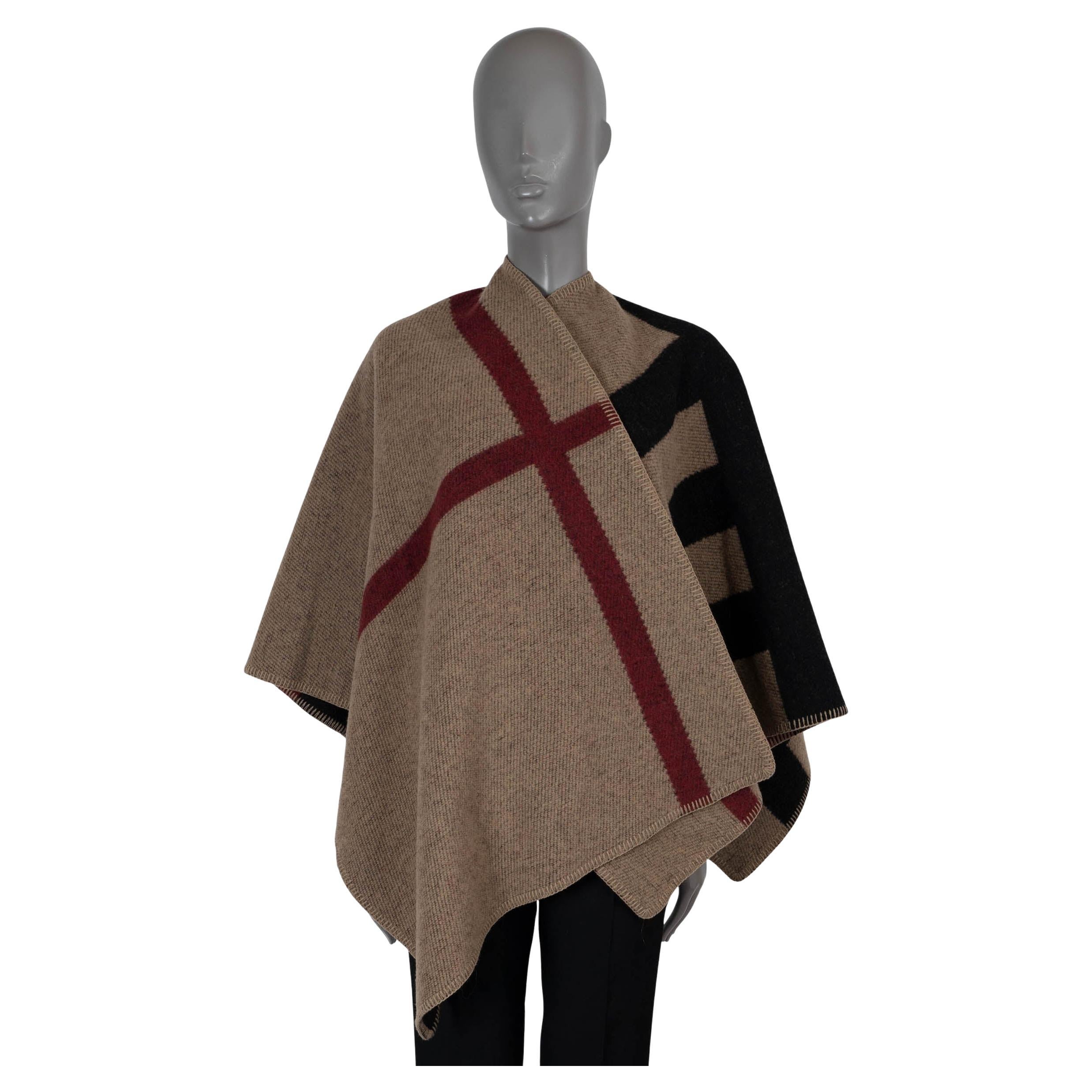 Veste cape BURBERRY beige cashmere & laine 2019 MEGA CHECK en vente