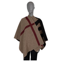 BURBERRY giacca a mantello in cashmere e lana 2019 MEGA CHECK beige OS