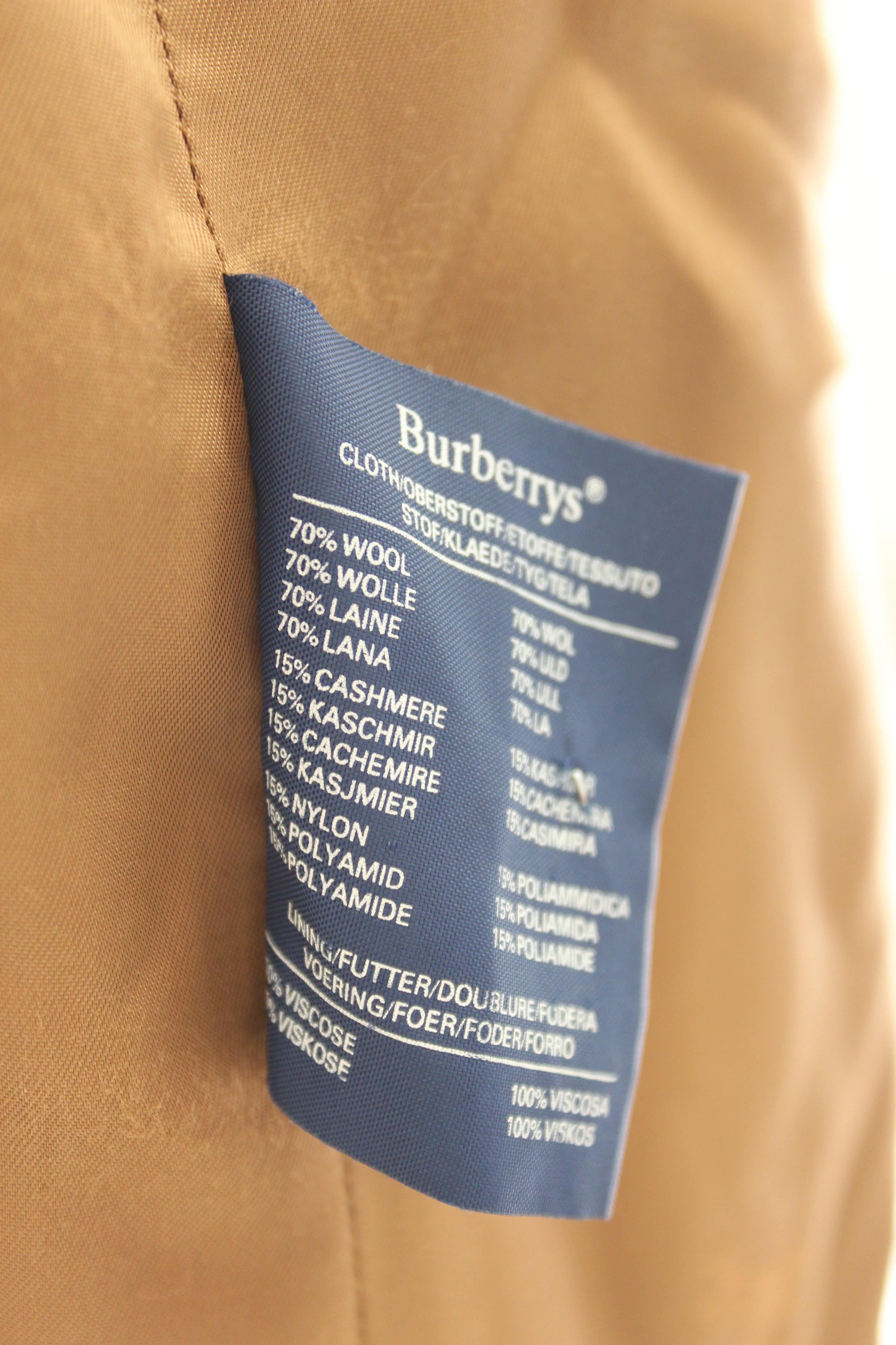 Burberry Beige Kaschmirwolle Langer klassischer Mantel 3