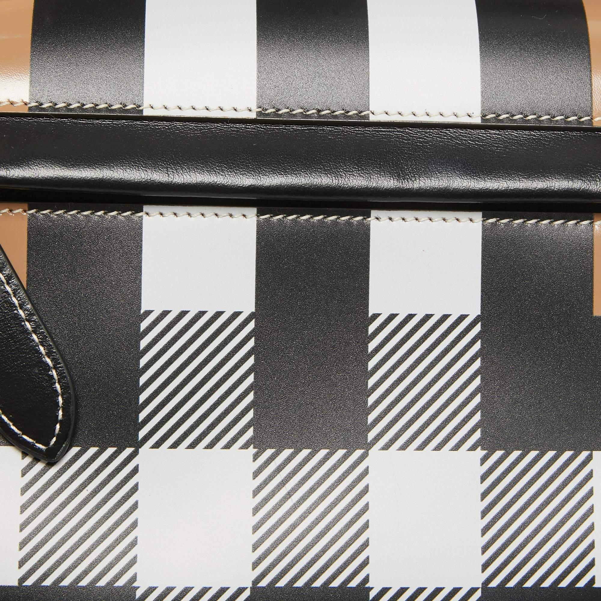 Burberry Beige Check Patent and Leather Small Olympia Shoulder Bag For Sale 1