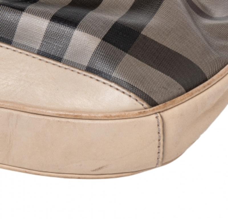 Petit hobo Brooklyn en toile et cuir beige Burberry 2