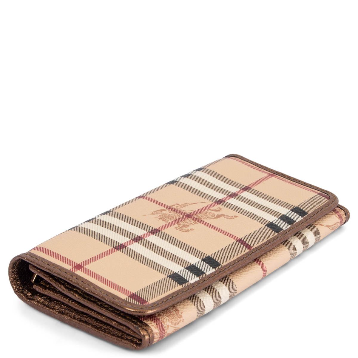 Women's BURBERRY beige coated canvas CLASSIC CHECK Clutch Wallet For Sale