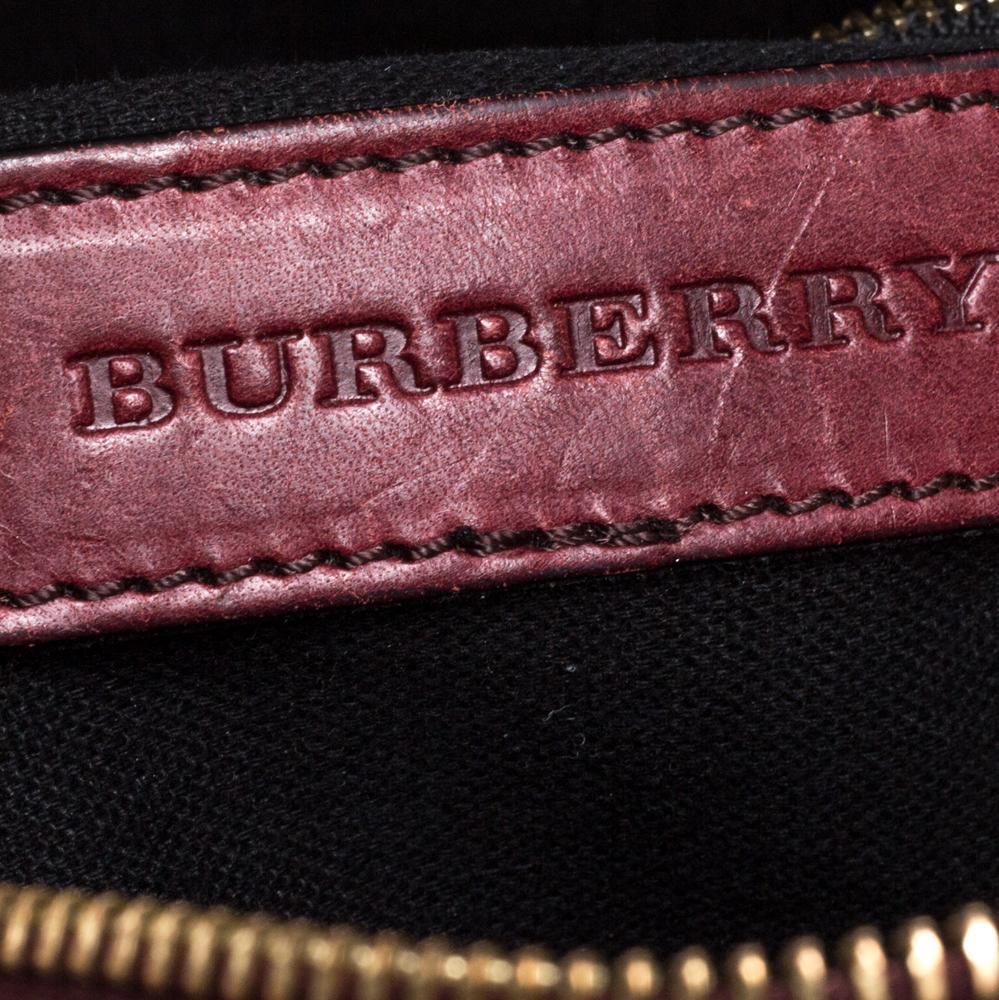 Burberry Beige/Kupferfarbenes Hauskaromuster aus Segeltuch und Leder Sartorial Bowler Bag 4
