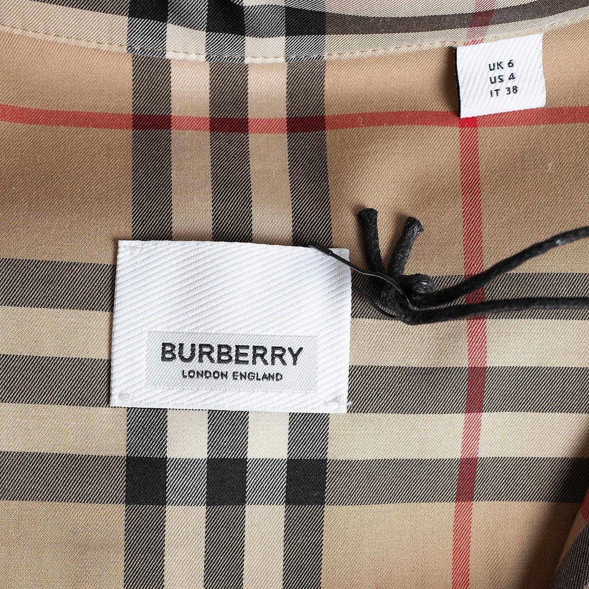 BURBERRY beige cotton AGNES VINTAGE CHECK POPLIN MINI SHIRT Dress 6 XS For Sale 3