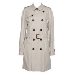 Burberry Beige Cotton Belted Double Breasted Trench Coat XL
