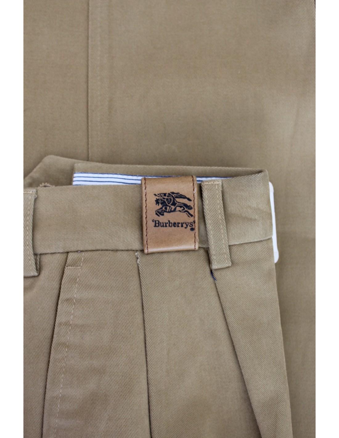 Burberry Beige Cotton Classic Pants 1