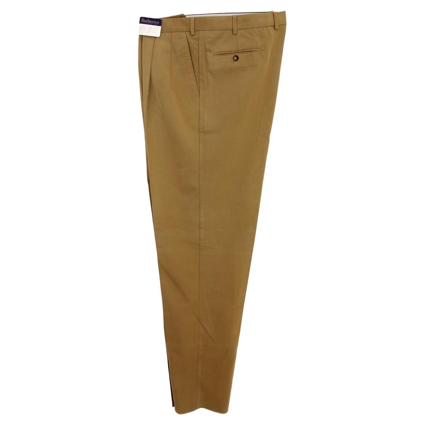 Burberry Beige Cotton Classic Pants