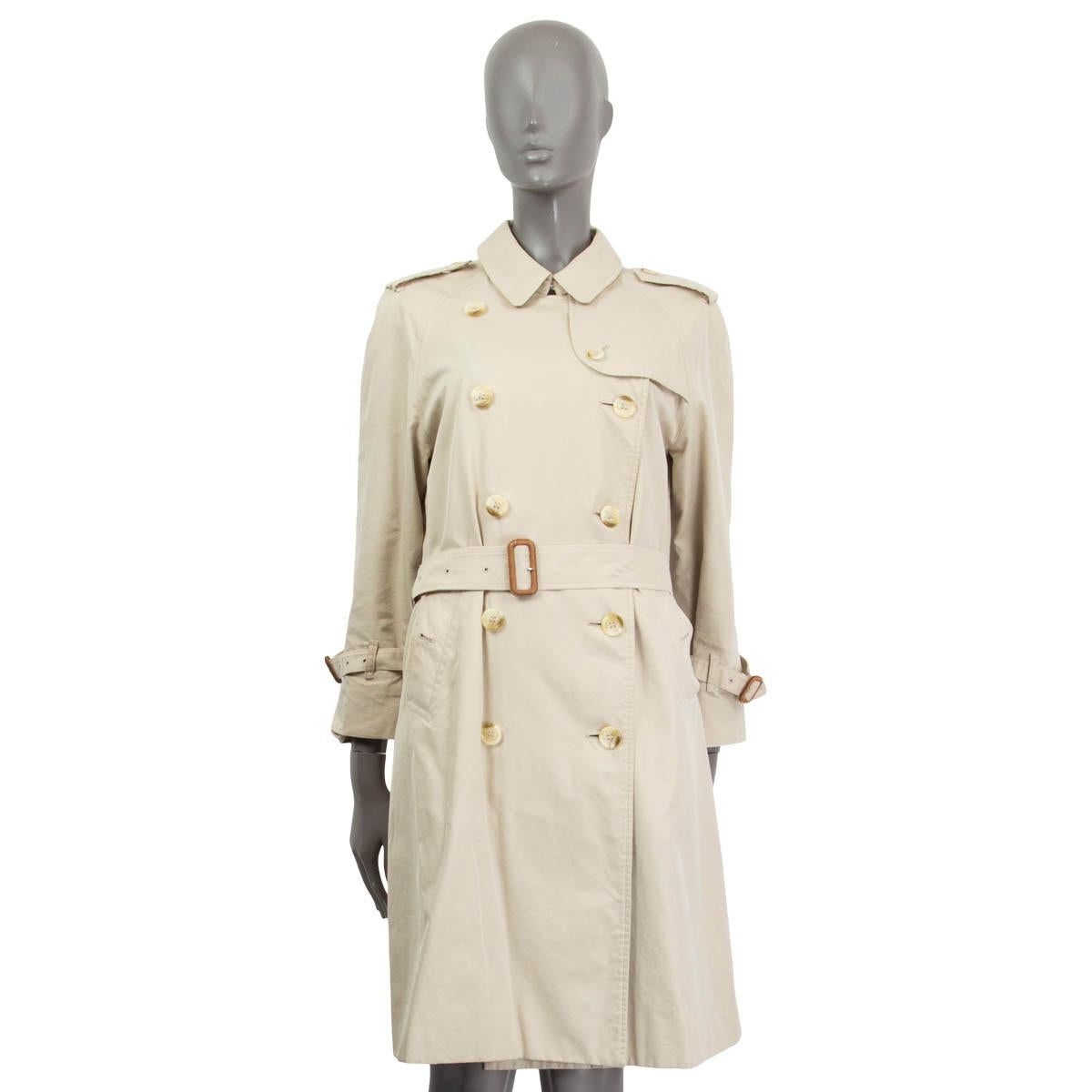 BURBERRY beige Baumwolle DOUBLE BREASTED BELTED TRENCH Mantel Jacke S - M (Beige) im Angebot
