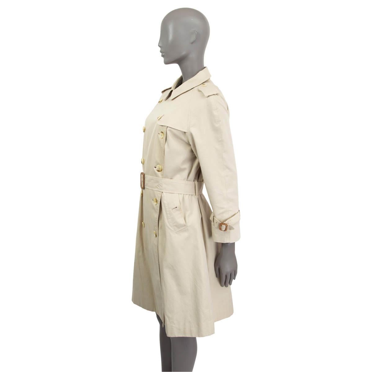 BURBERRY beige Baumwolle DOUBLE BREASTED BELTED TRENCH Mantel Jacke S - M Damen im Angebot