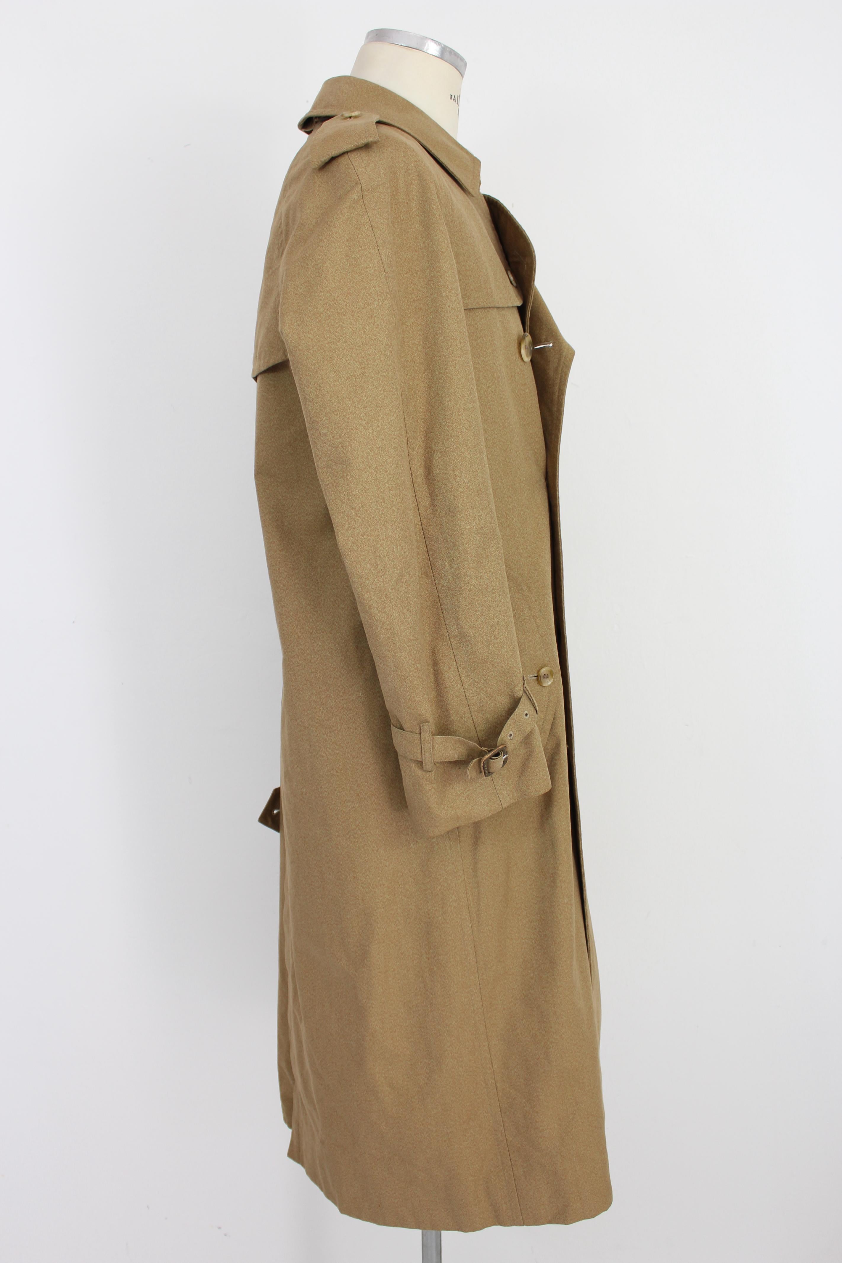 Burberry Beige Cotton Double Breasted Trench Coat 1980s In Excellent Condition In Brindisi, Bt