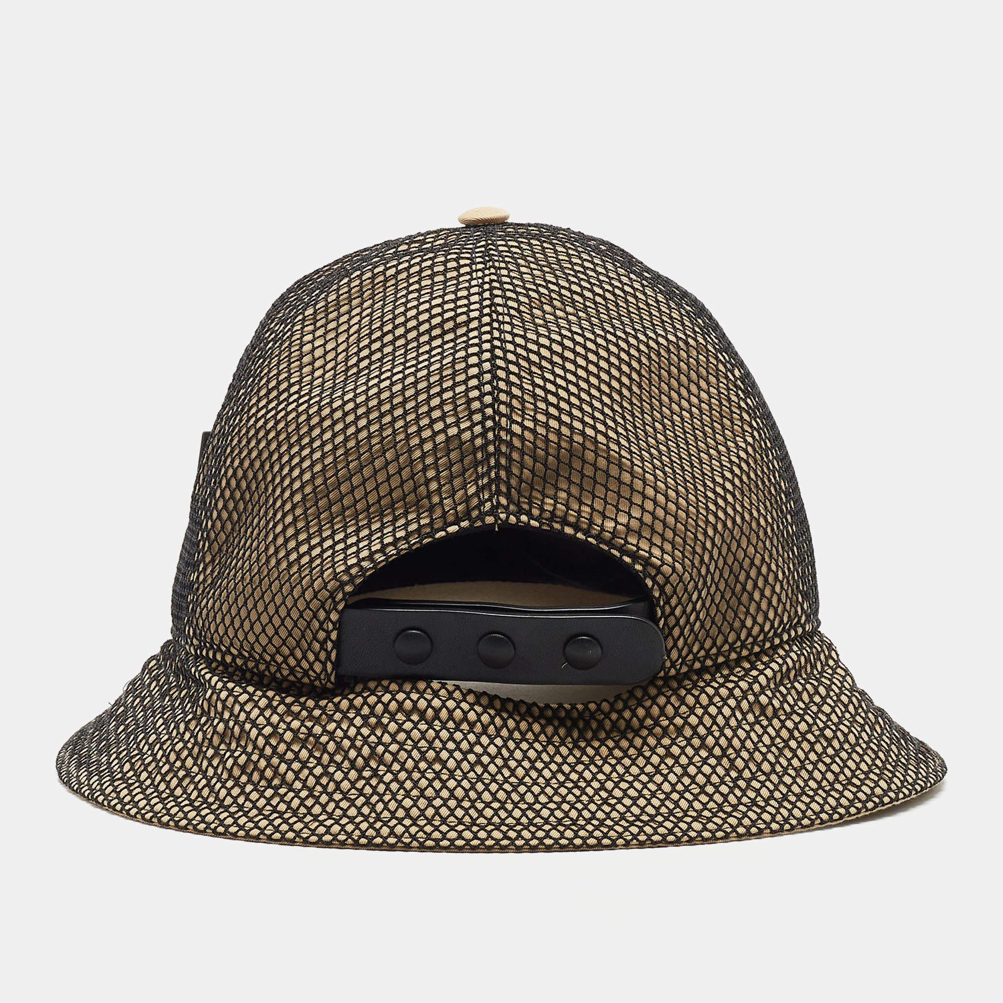 Burberry Beige Cotton & Mesh Trucker Bucket Hat S For Sale 2