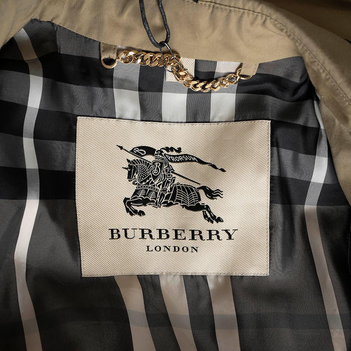 BURBERRY beige cotton PATENT TRIM Trench Coat Jacket 4 XXS For Sale 2