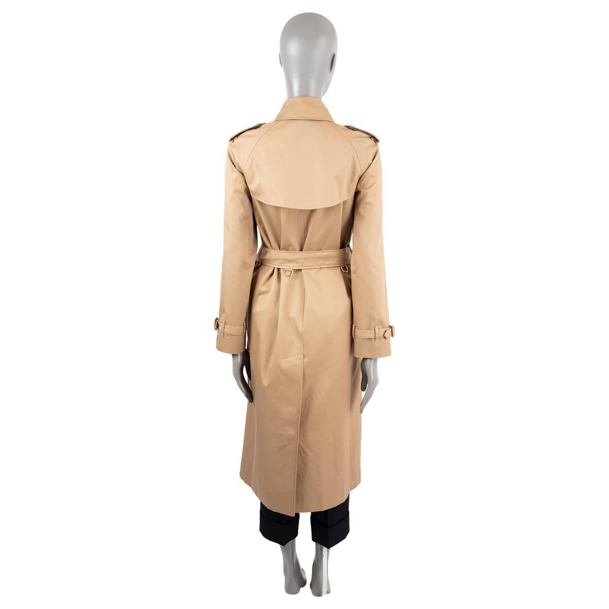 Women's BURBERRY beige cotton THE LONG WATERLOO HERITAGE TRENCH Coat Jacket 4 XXS