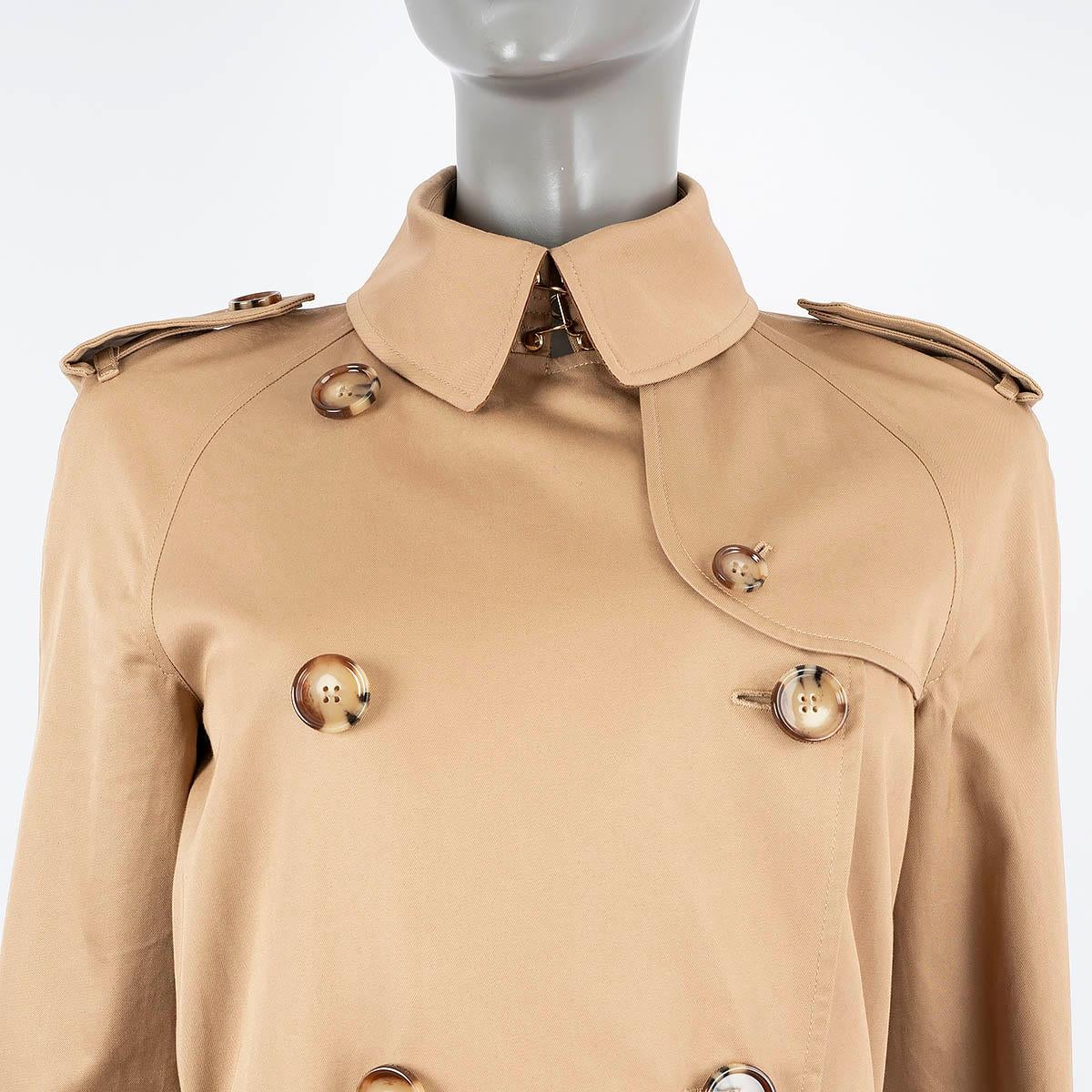 BURBERRY beige cotton THE LONG WATERLOO HERITAGE TRENCH Coat Jacket 4 XXS 1