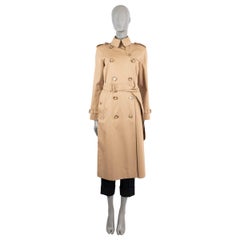 BURBERRY beige cotton THE LONG WATERLOO HERITAGE TRENCH Coat Jacket 4 XXS