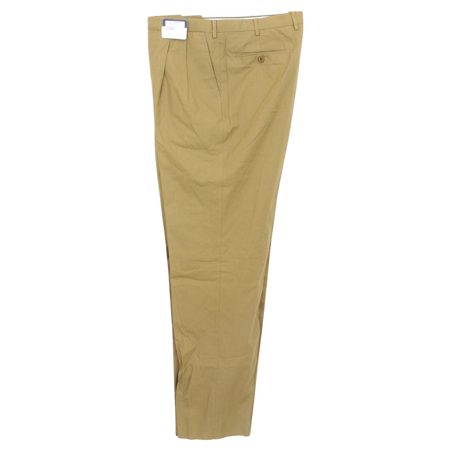 Burberry Beige Cotton Trousers 1990s For Sale