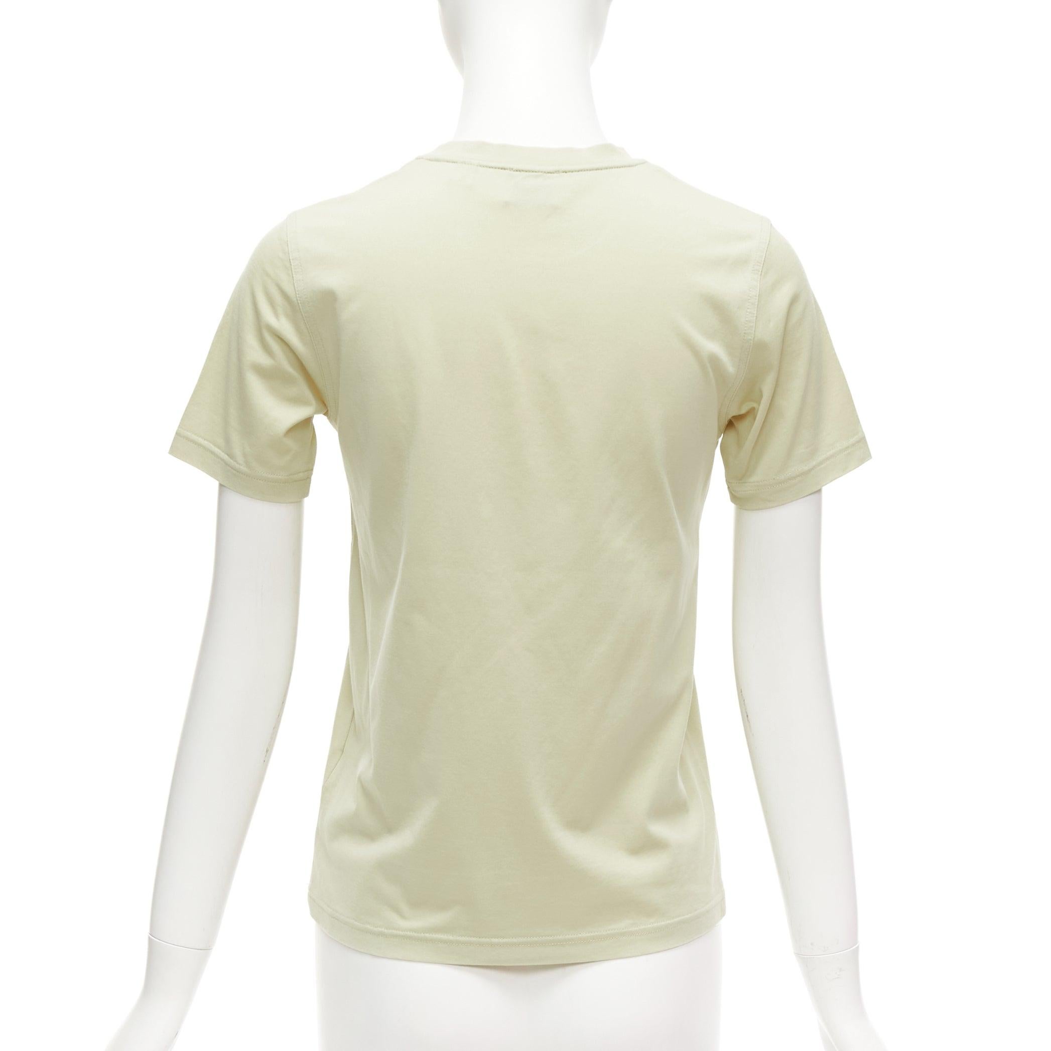 De las mujeres BURBERRY beige algodón blanco logo estampado slim fit camiseta manga corta XS en venta