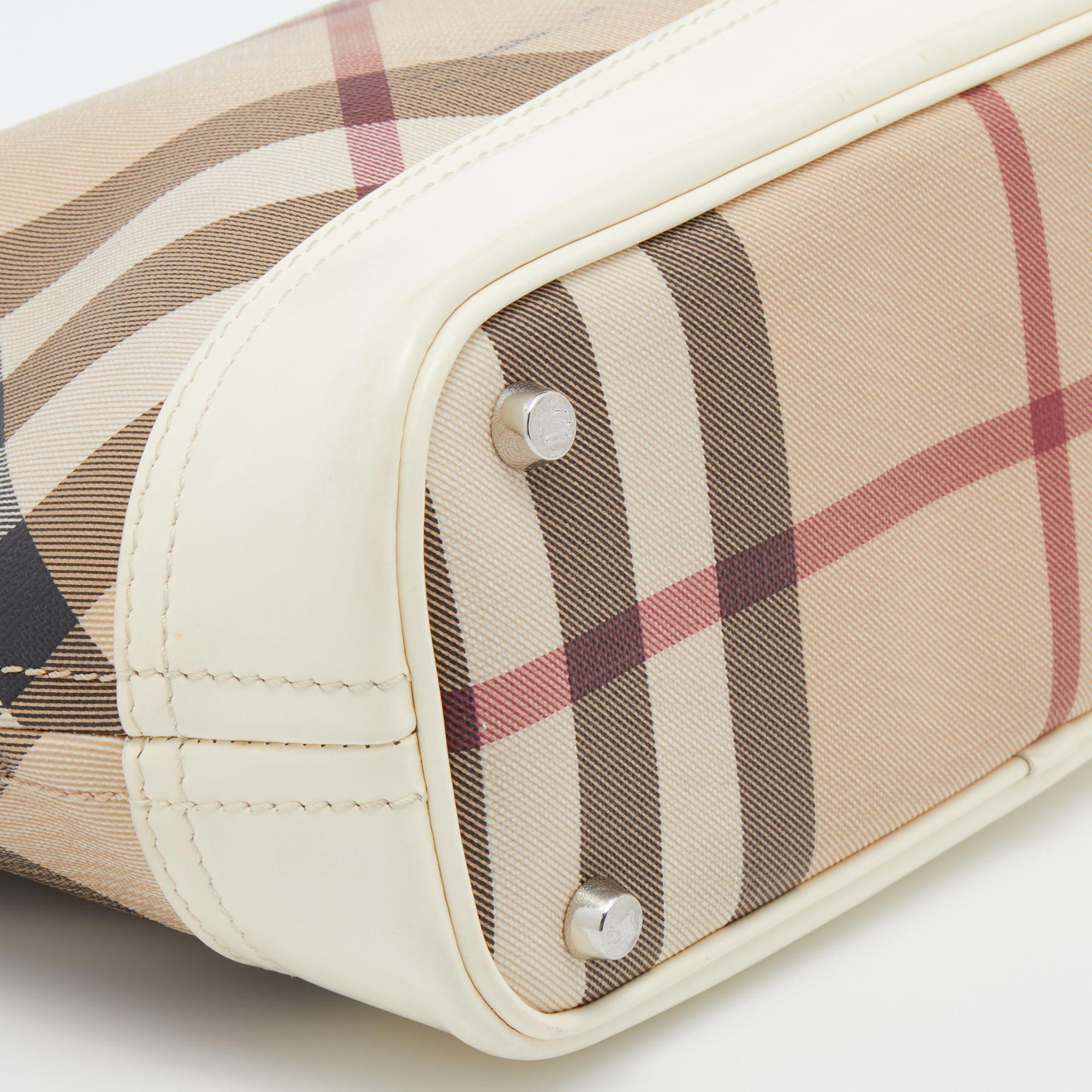 Burberry Beige/Cream Nova Check PVC And Leather Shoulder Bag 3