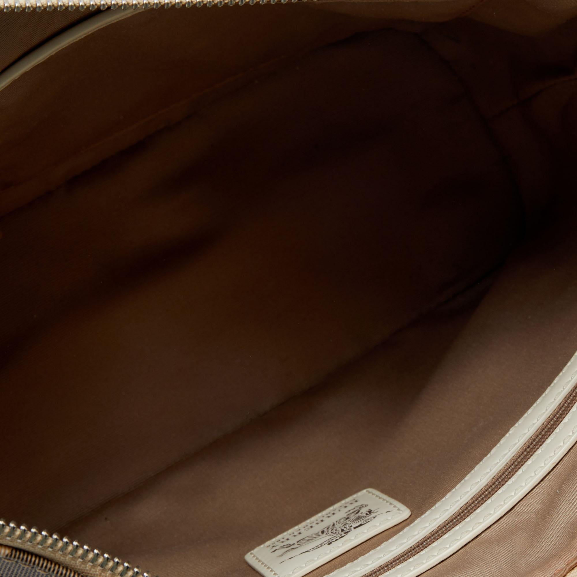 Burberry Beige/Cream Nova Check PVC And Leather Shoulder Bag 1
