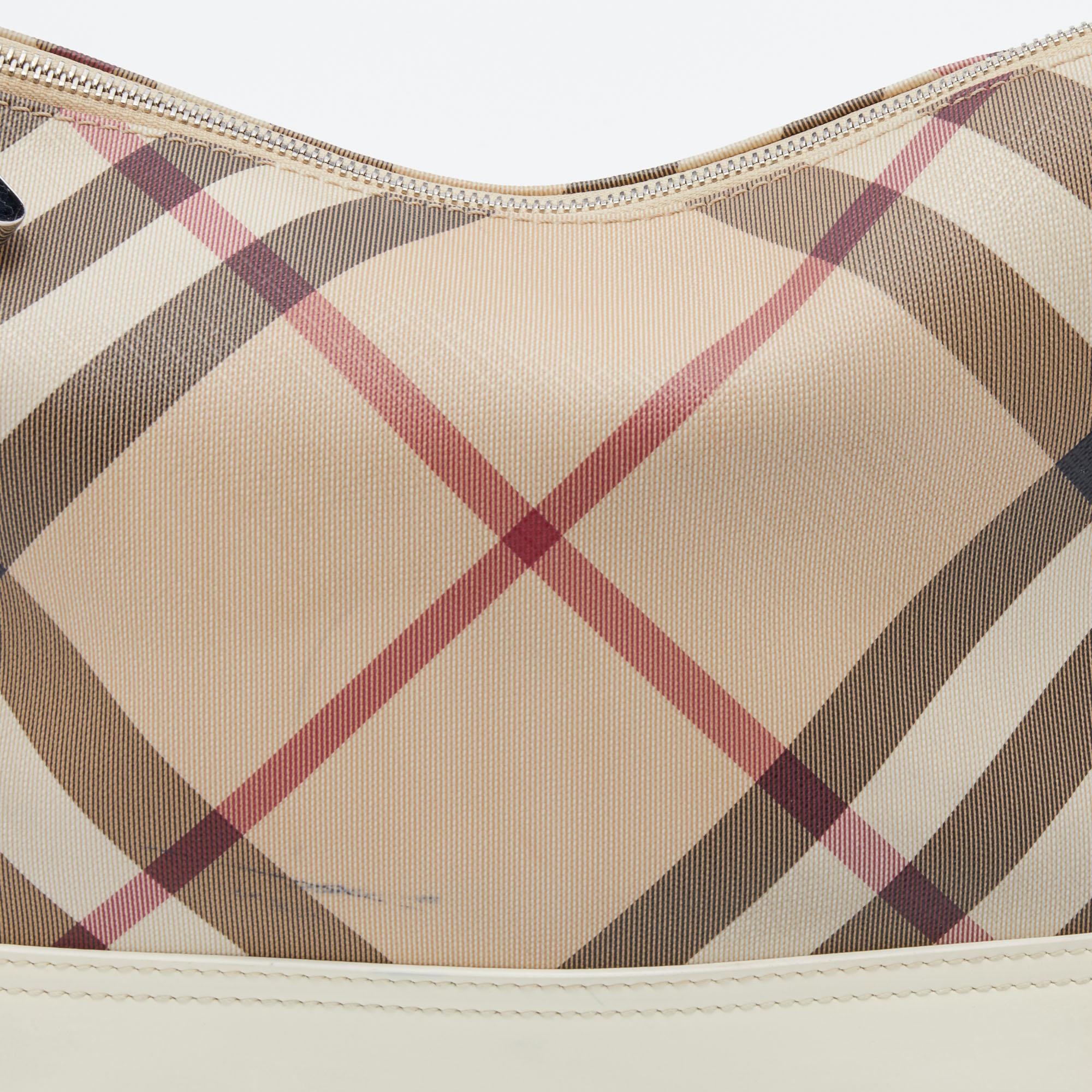 Burberry Beige/Cream Nova Check PVC And Leather Shoulder Bag 2