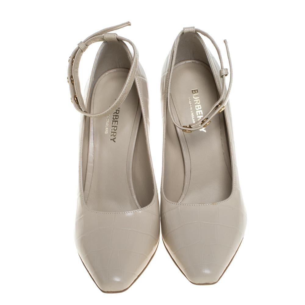 Defined cuts, unique details, a durable built, and a neutral hue, this pair by Burberry has all the qualities of a fashionable shoe. Called the Jermyn, the pump features buttoned ankle fastening and slim heels.

Includes: Original Dustbag, Original