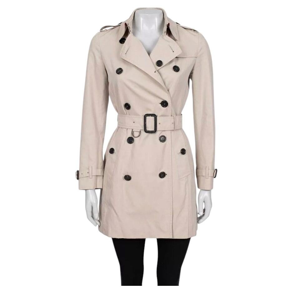 Burberry Beiger, verkürzter Trenchcoat mit Gürtel, EU 32/XXS