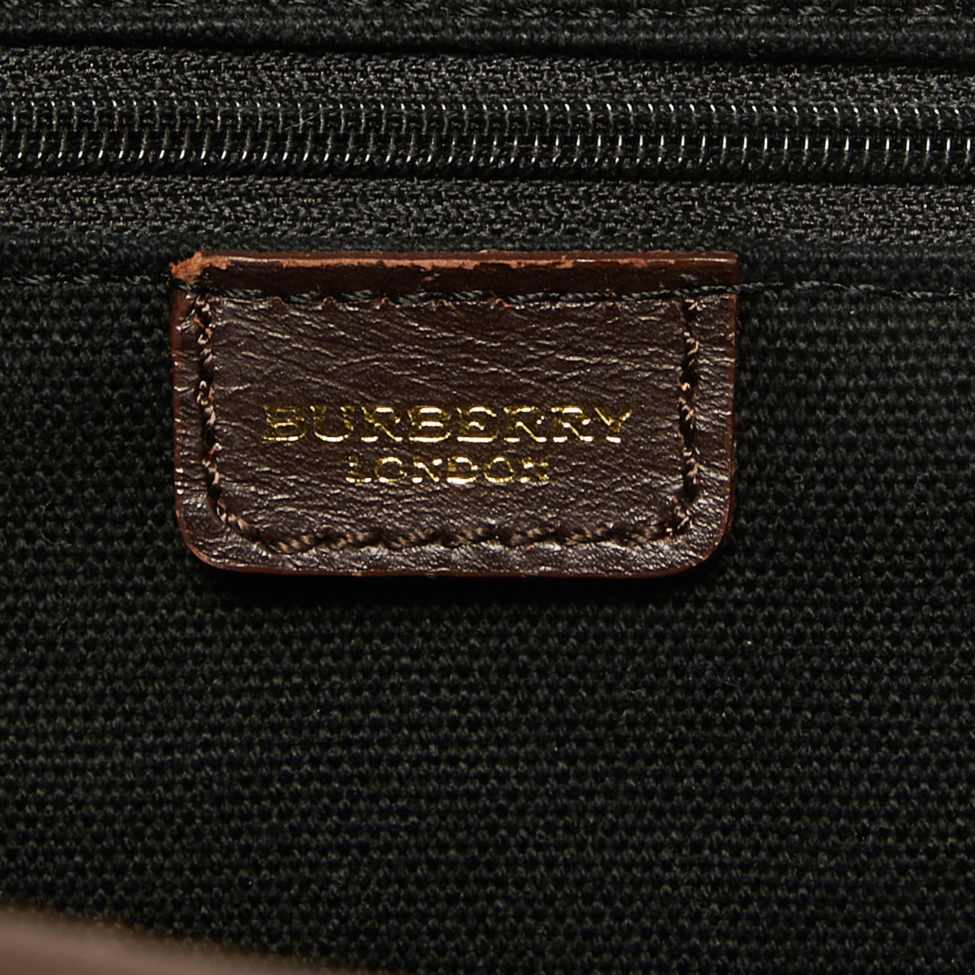 Burberry Beige/Dark Brown Haymarket Check Coated Canvas Eden Tote 5