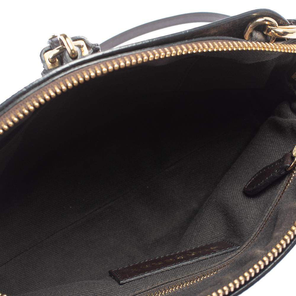 Burberry Beige/Dark Brown Haymarket PVC and Leather Small Primrose Crossbody Bag 5