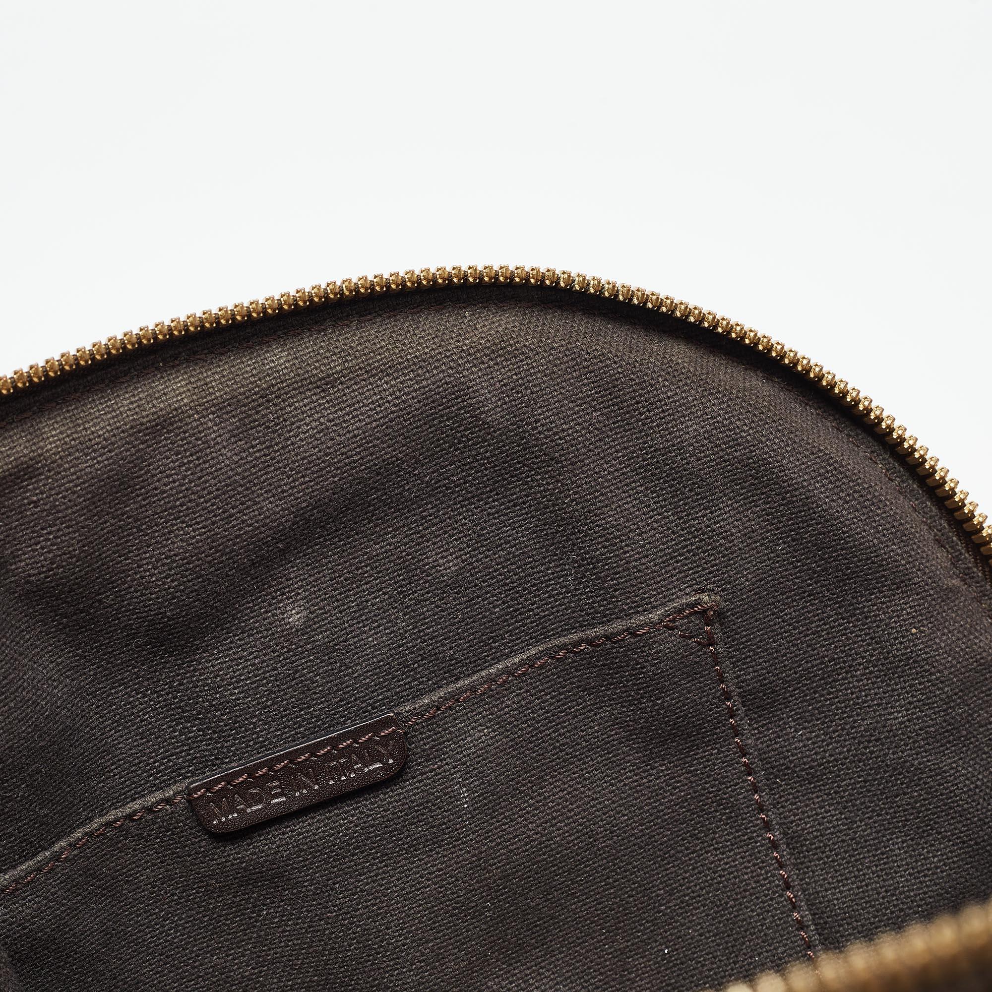 Burberry Beige/Dark Brown House Check Coated Canvas and Leather Orchard Bag 2