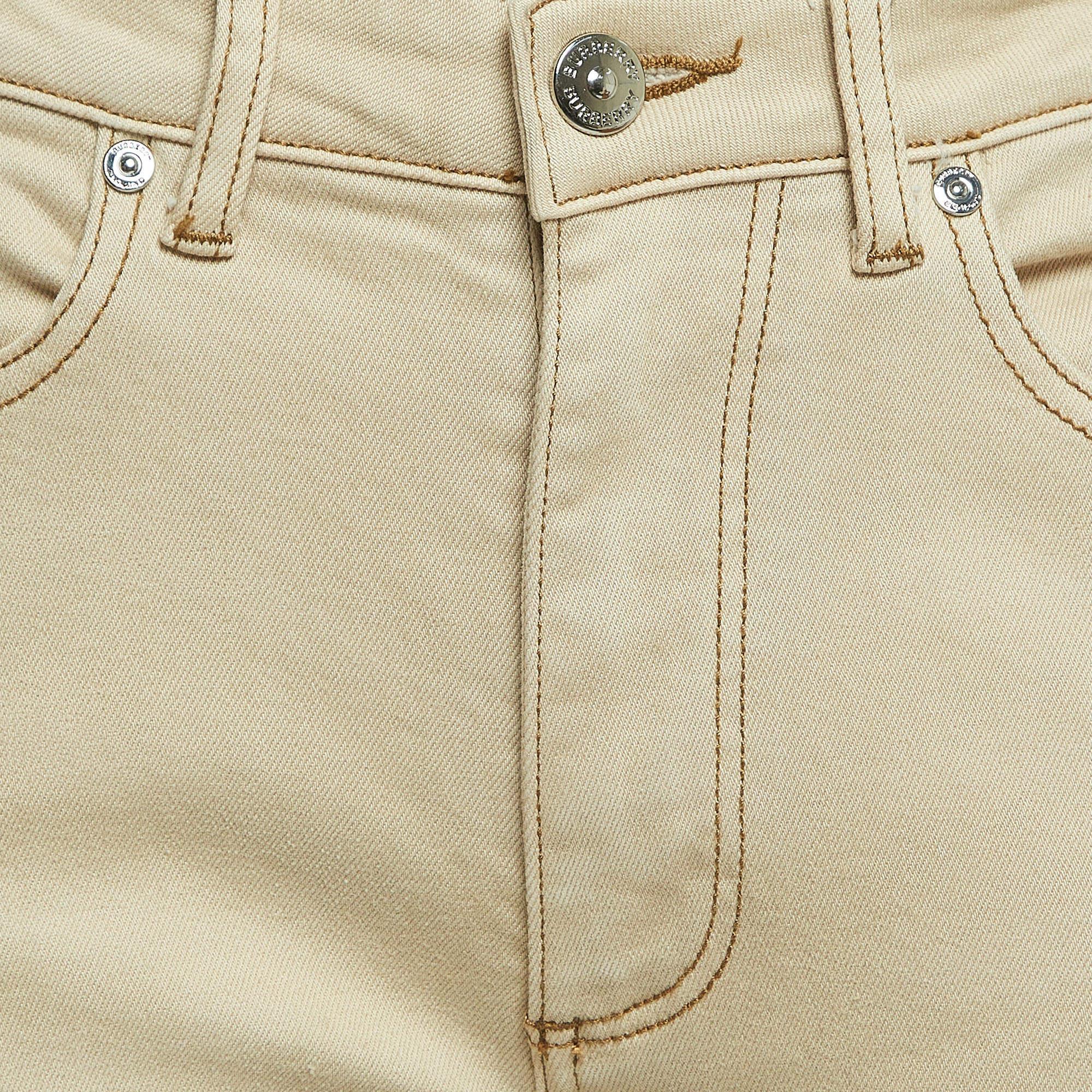 Beige Denim Tasche Detail Skinny Jeans S Taille 27