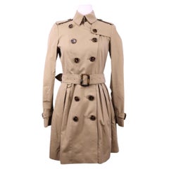 Burberry Beige Double-Breasted Trench Coat with Belt - US 2