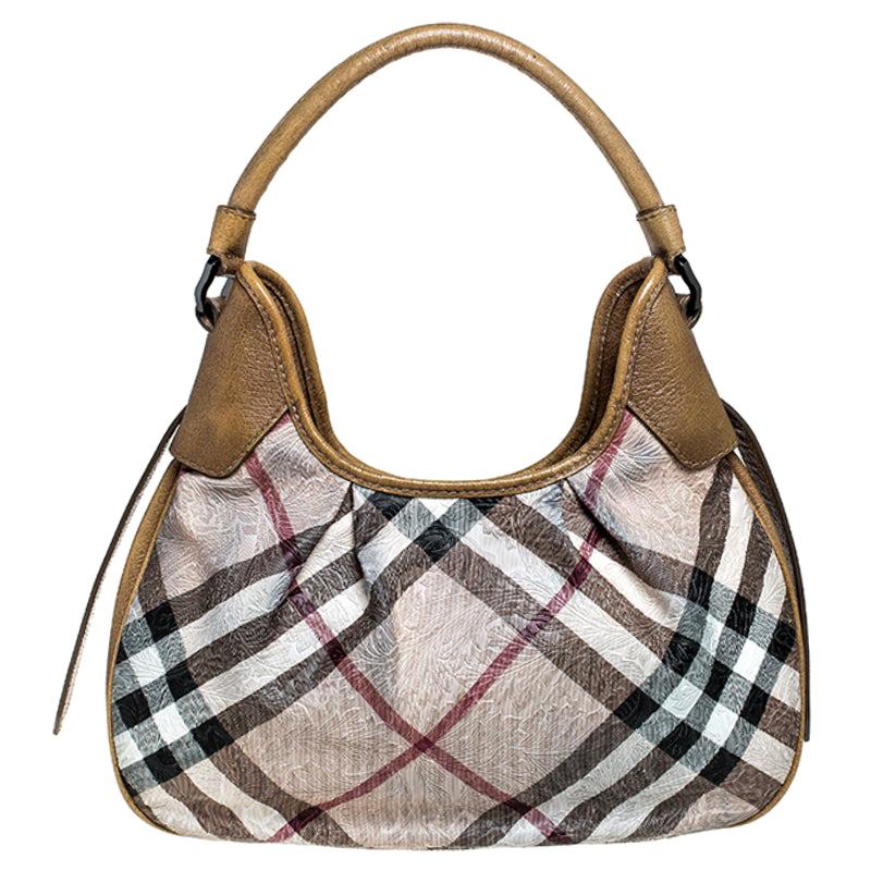 burberry nova check hobo bag