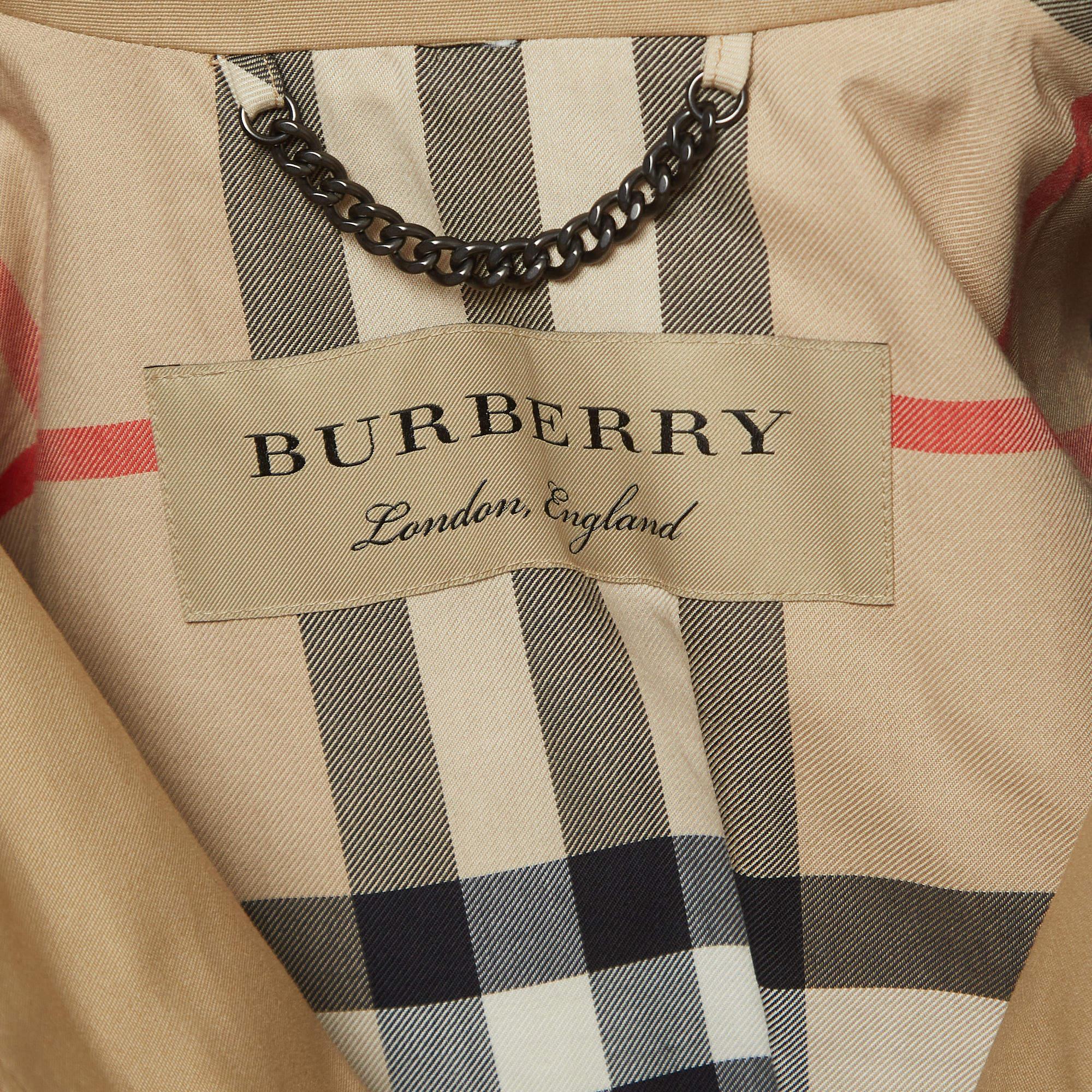 Women's Burberry Beige Gabardine Belted Trench Coat M