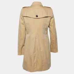 Burberry Beige Gabardine Cotton Double Breasted Trench Coat M