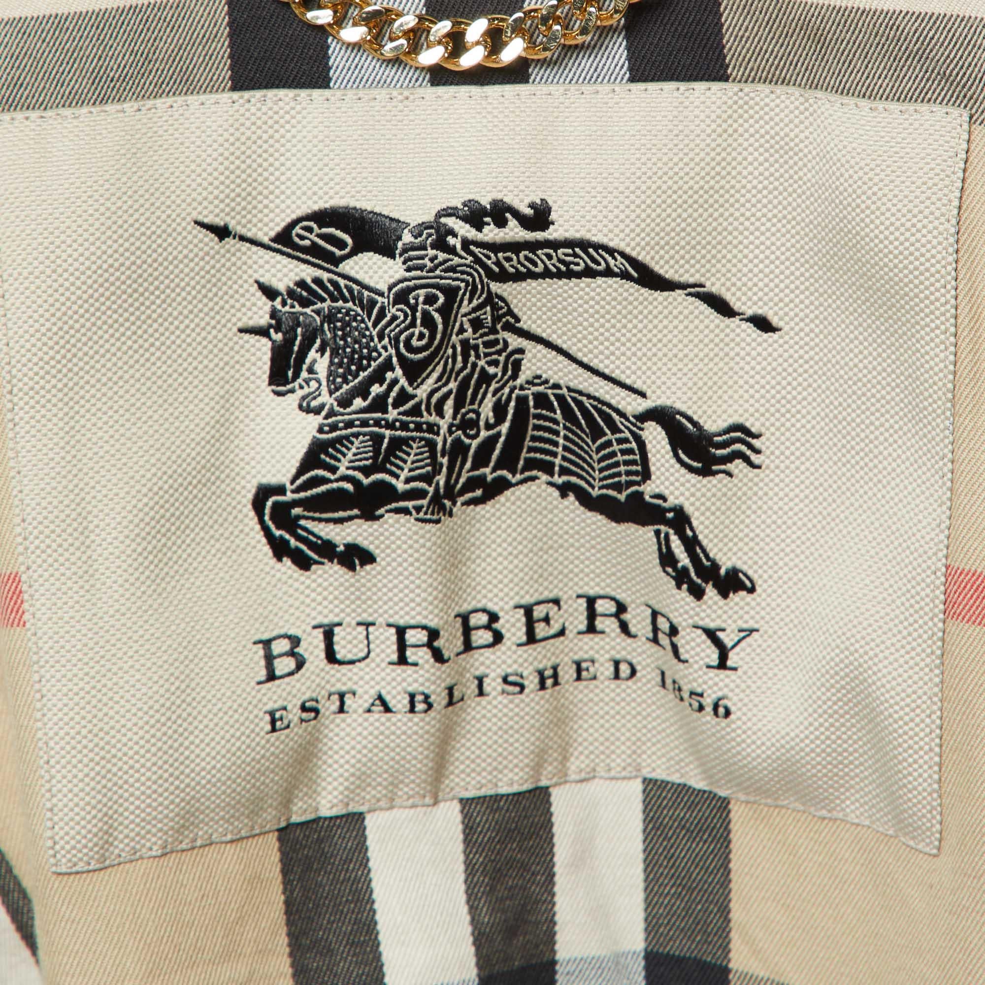 De las mujeres Burberry Gabardina Beige Abrigo de algodón de doble botonadura M en venta