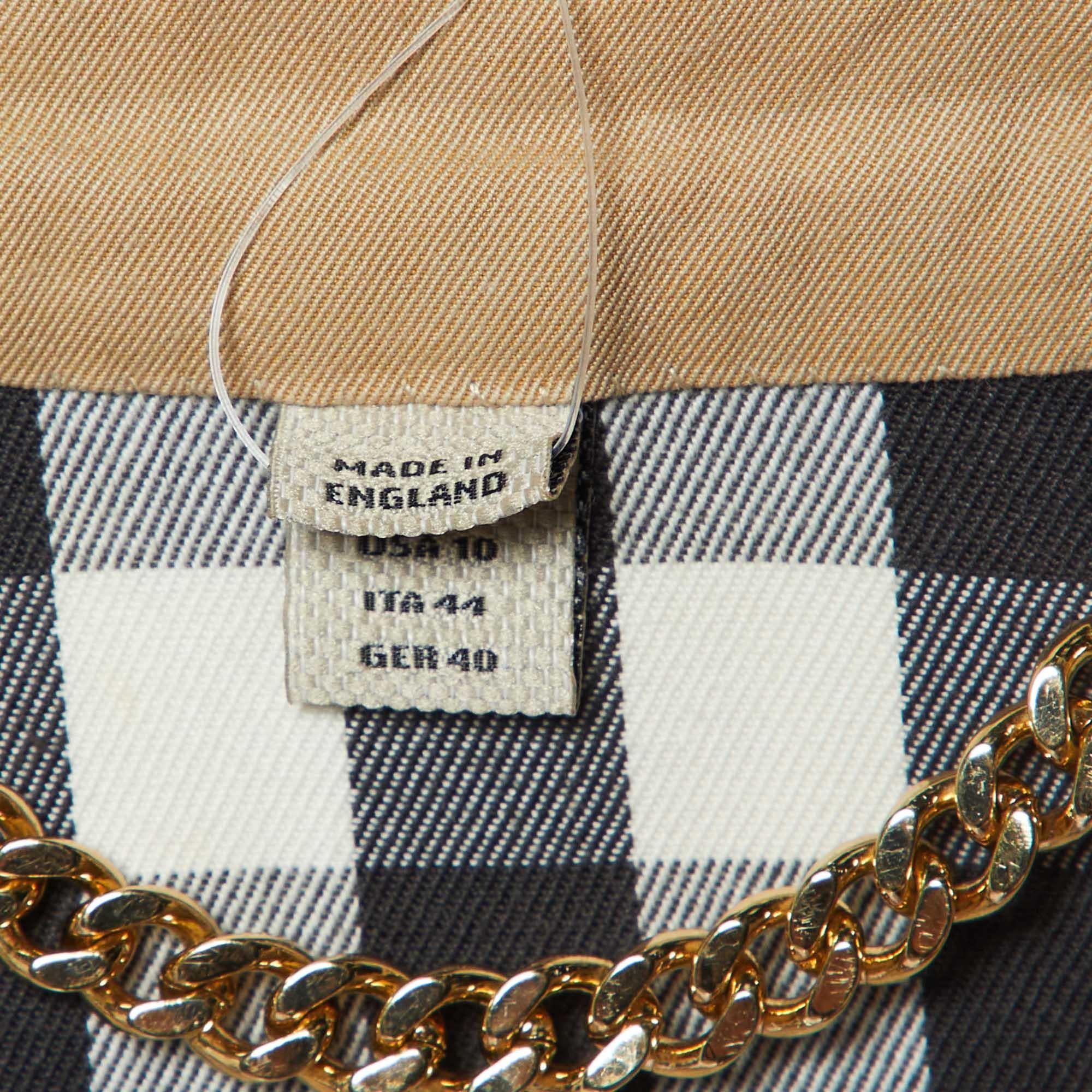 Burberry Gabardina Beige Abrigo de algodón de doble botonadura M en venta 1