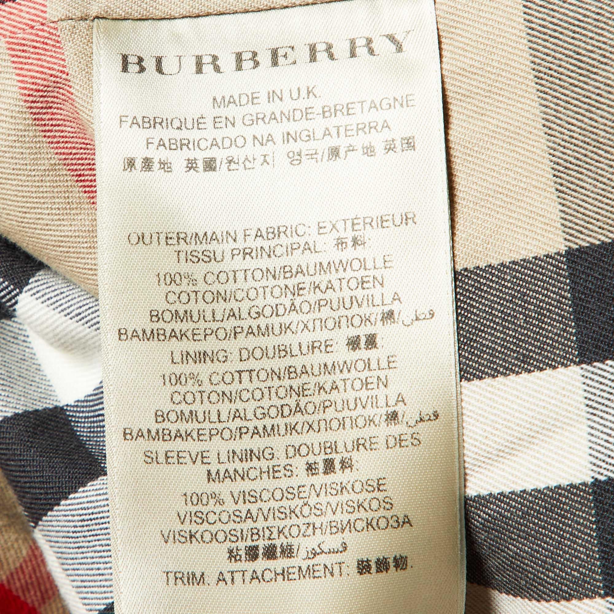 Burberry Gabardina Beige Abrigo de algodón de doble botonadura M en venta 2