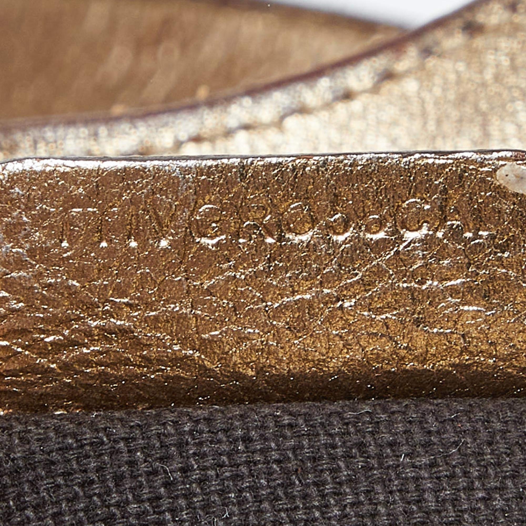 Burberry Beige/Gold Haymarket Check PVC and Leather Hobo 5