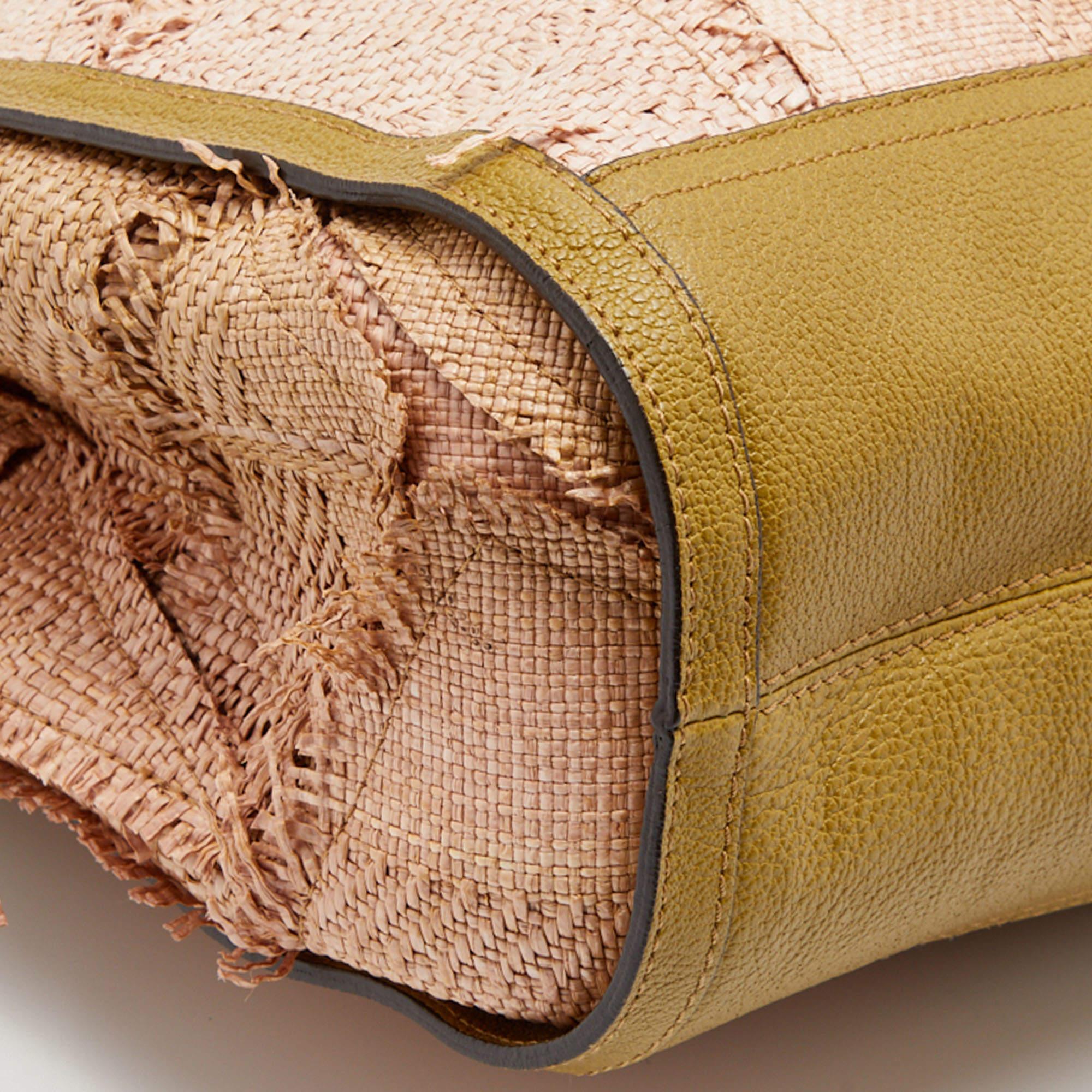 Covington Shopper-Tasche aus Raffia und Leder von Burberry in Beige/Grün im Angebot 4