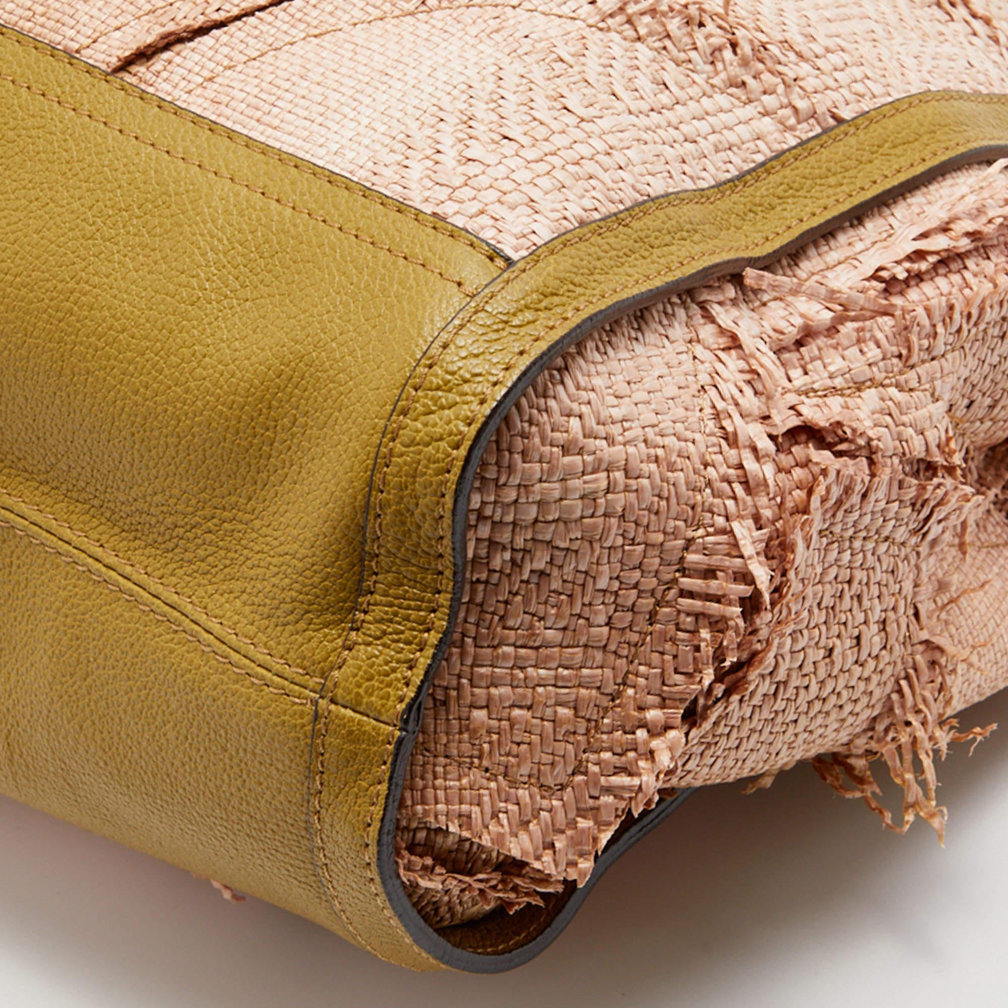 Covington Shopper-Tasche aus Raffia und Leder von Burberry in Beige/Grün im Angebot 5