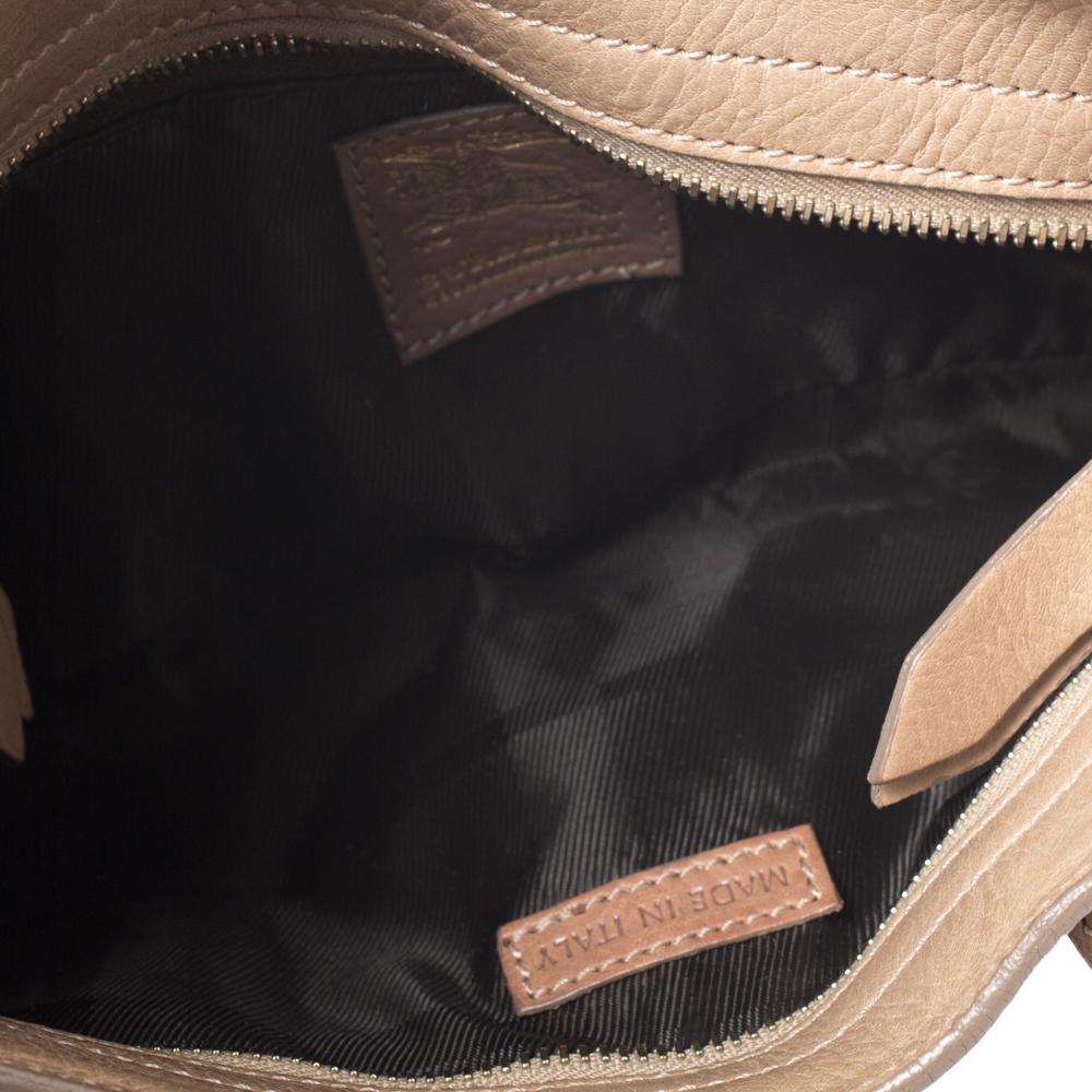 Burberry Beige Haymarket Check Canvas & Leather Double Buckle Pocket ShoulderBag 2