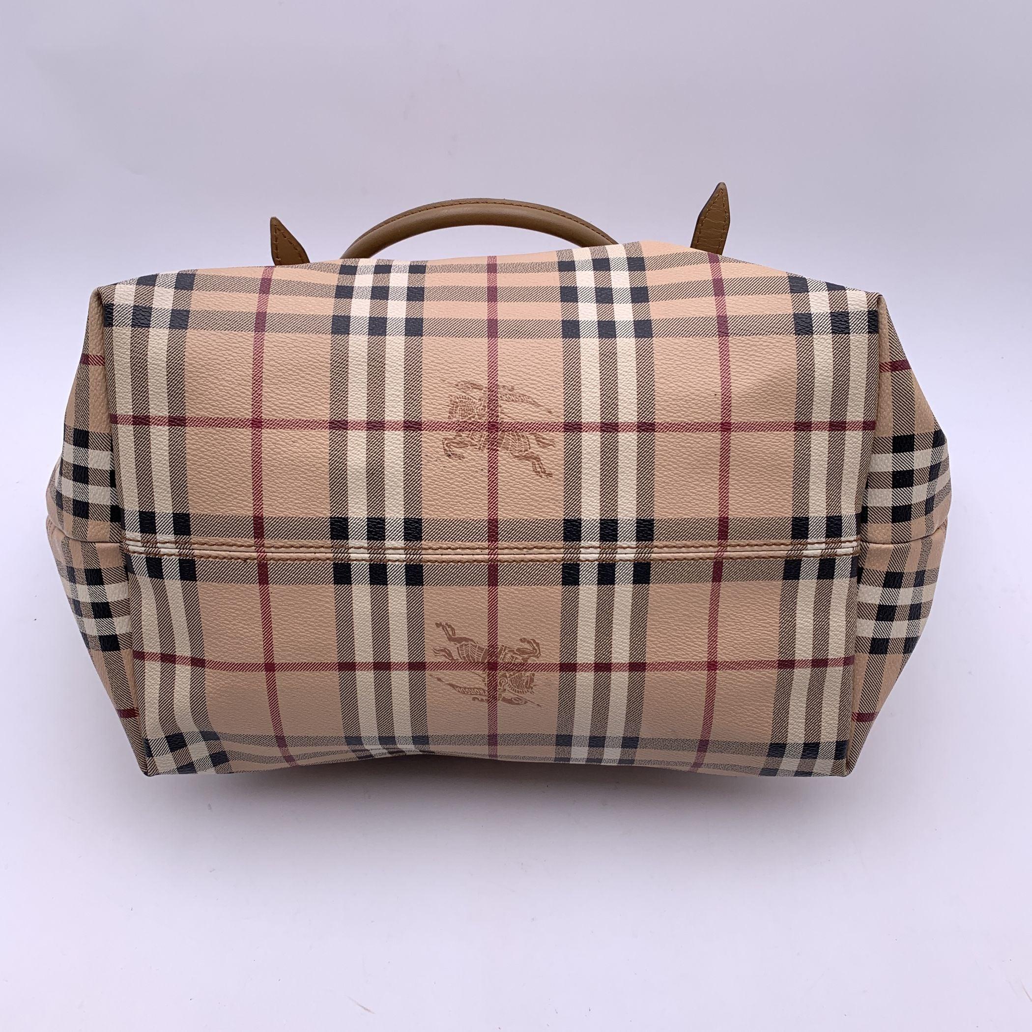 Burberry Beige Haymarket Check Canvas Salisbury Tote Bag For Sale 4