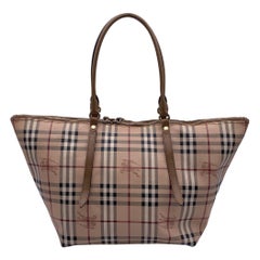 Burberry Beige Haymarket Check Canvas Salisbury Tote Bag