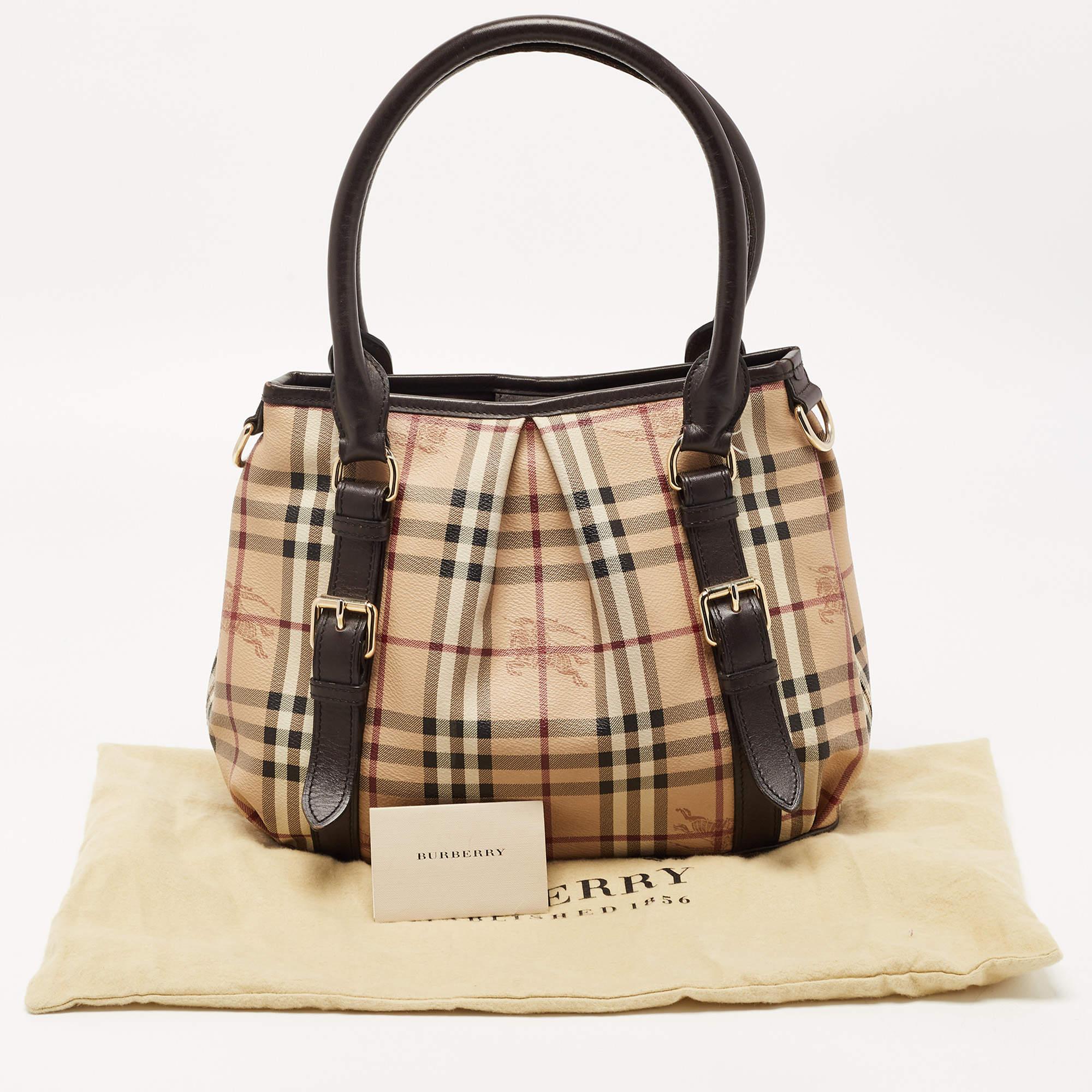 Burberry Beige Haymarket Check Coated Canvas and Leather Small Northfield Tote 15